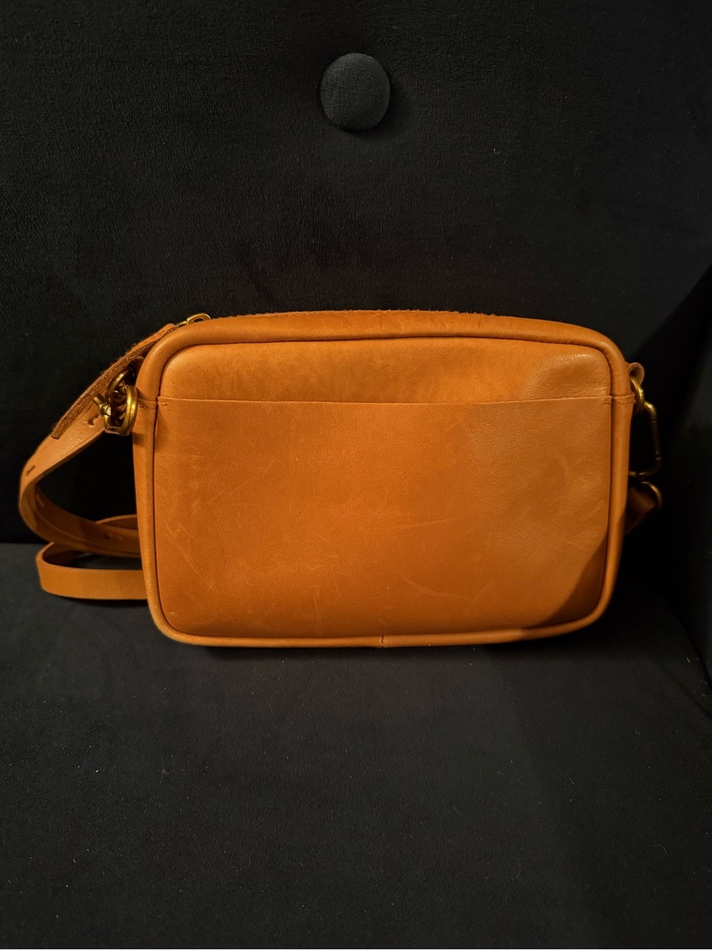 Madewell Tan Leather Crossbody Camera Bag